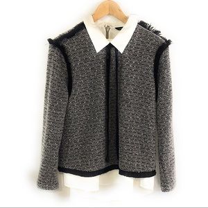 Sister Jane tweed oyster blouse Sz M